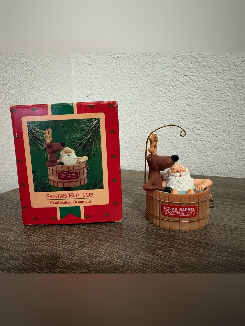 Hallmark Santa's Hot Tub Handcrafted Christmas Ornament Vintage